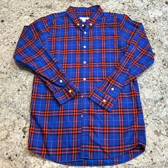 BURBERRY Boys 14 Button Up Plaid Dress Shirt - Picture 1 of 7
